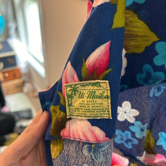 Ui-Maikai Vintage Hawaiian Maxi Dress – 100% Cotton – Made in Hawaii - Picture 3 of 5